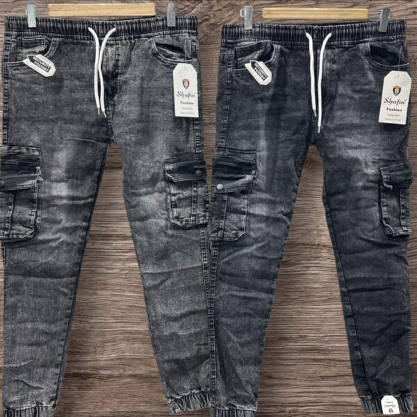 Rs315 shafin Denim six joggers grey and dark grey